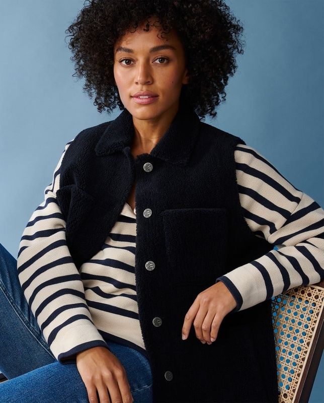 Nadia wool blend pile vest