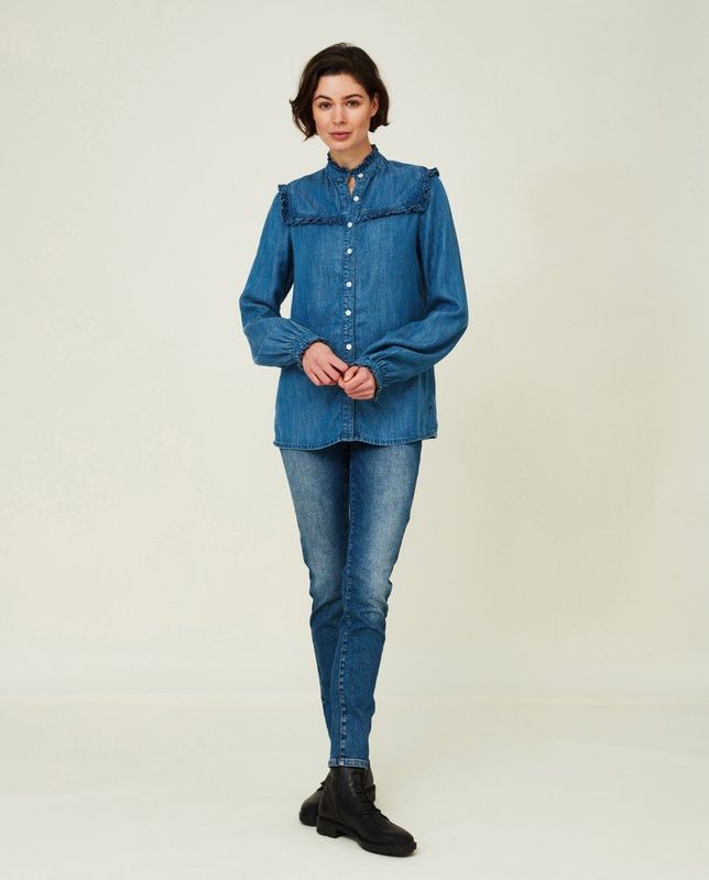 JORDAN LYOCELL RUFFLE BLOUSE