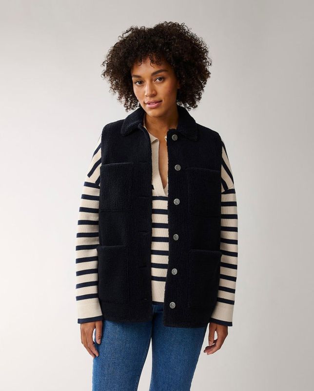 Nadia wool blend pile vest